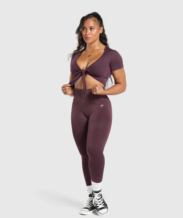 Gymshark Crop Tops*Gains Seamless Crop Top DepthPurple