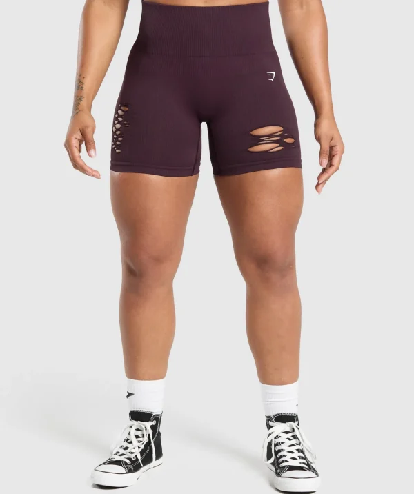 Gymshark Shorts*Gains Seamless Distressed Shorts DepthPurple