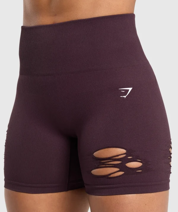 Gymshark Shorts*Gains Seamless Distressed Shorts DepthPurple