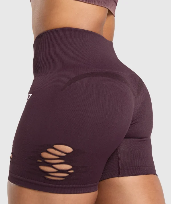 Gymshark Shorts*Gains Seamless Distressed Shorts DepthPurple