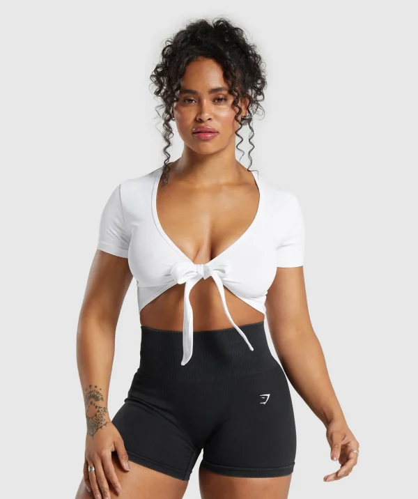 Gymshark Crop Tops | T-shirts & Tops*Gains Seamless Fitted Crop Top White