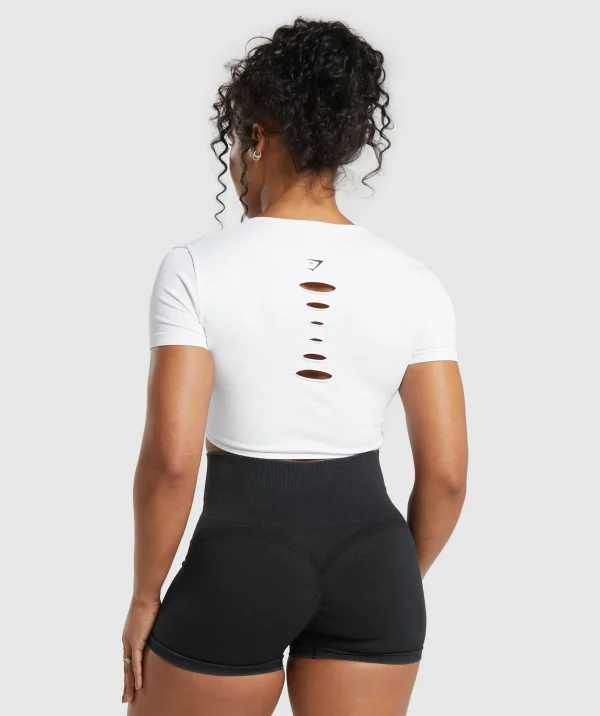 Gymshark Crop Tops | T-shirts & Tops*Gains Seamless Fitted Crop Top White