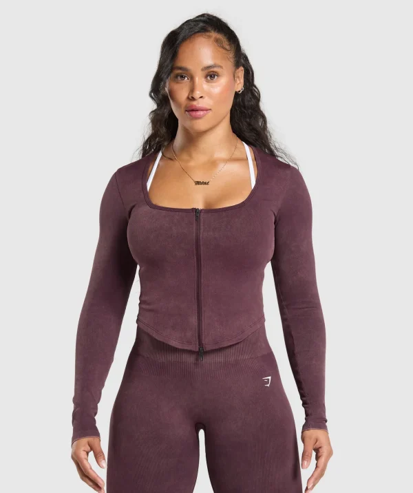 Gymshark Jackets*Gains Seamless Zip Up DepthPurple