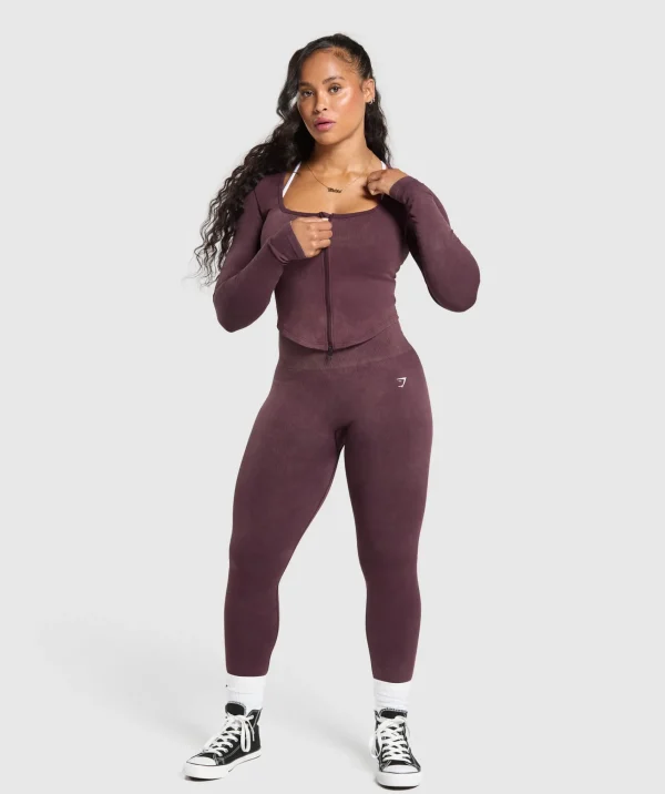 Gymshark Jackets*Gains Seamless Zip Up DepthPurple