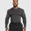 Gymshark T-shirts & Tops*Geo Animal Seamless Long Sleeve T-Shirt OnyxGrey/Black