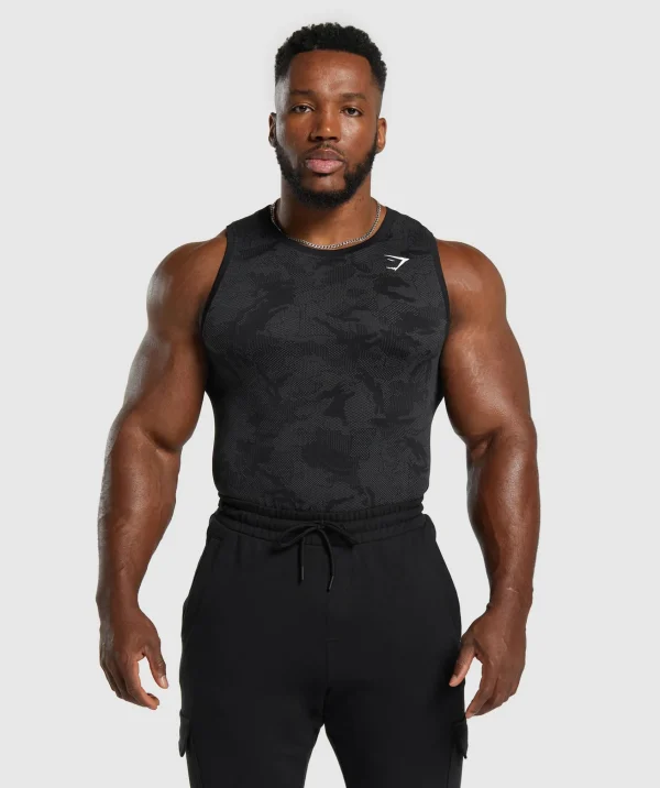 Gymshark Tank Tops | T-shirts & Tops*Geo Seamless Tank Black/CharcoalGrey