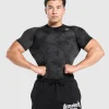 Gymshark T-shirts & Tops*Geo Seamless T-Shirt Black/CharcoalGrey