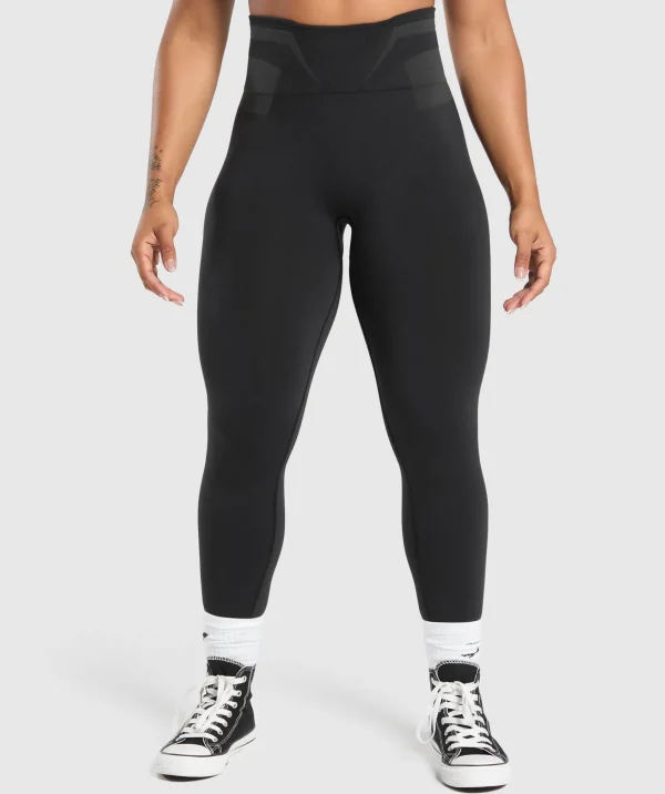 Gymshark Leggings*Glute Boost Seamless Leggings Black/AsphaltGrey