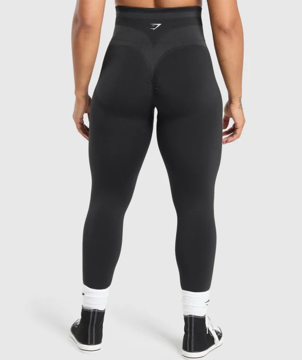 Gymshark Leggings*Glute Boost Seamless Leggings Black/AsphaltGrey