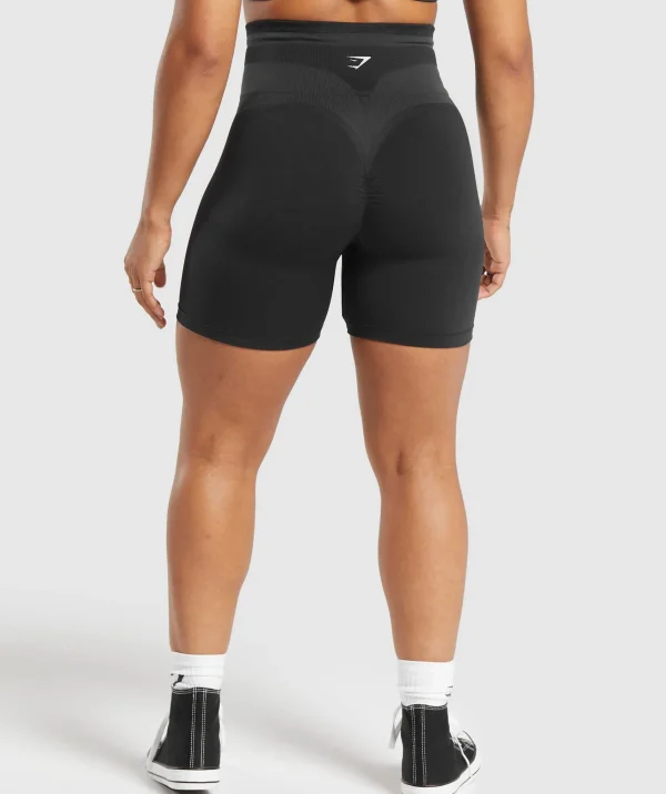 Gymshark Shorts | Scrunch Butt Leggings*Glute Boost Seamless Shorts Black/AsphaltGrey