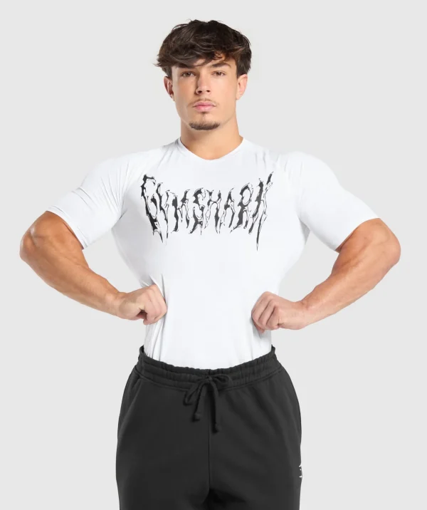 Gymshark T-shirts & Tops*Graphic Baselayer T-Shirt White