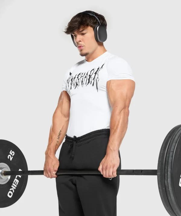 Gymshark T-shirts & Tops*Graphic Baselayer T-Shirt White