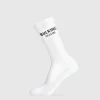 Gymshark Crew Socks*Graphic Bulking Season Crew Sock Single White