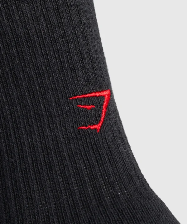 Gymshark Crew Socks*Graphic Muscle Mommy Crew Black