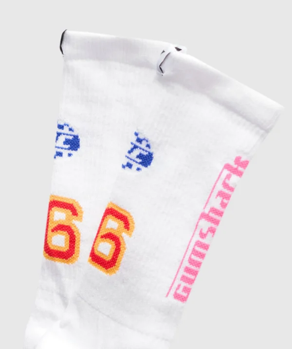 Gymshark Crew Socks*Graphic Track Crew Single White