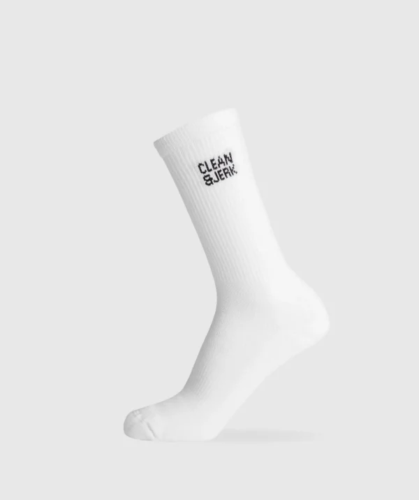 Gymshark Crew Socks*Graphic Weightlifting Crew Single White