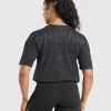 Gymshark T-shirts & Tops*Grunge Oversized T-Shirt Black