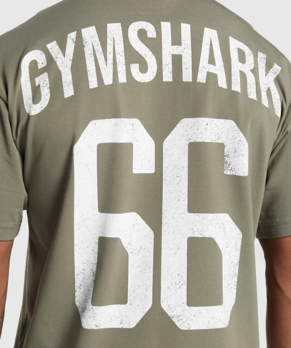 Gymshark T-shirts & Tops | T-shirts & Tops*GS66 Graphic Oversized T-Shirt BaseGreen