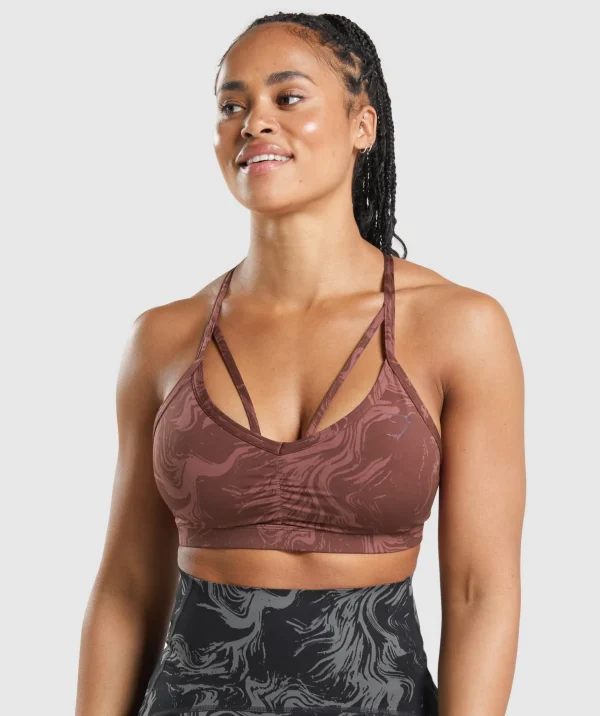 Gymshark Sports Bras*GS Power Sports Bra CherryBrownPrint