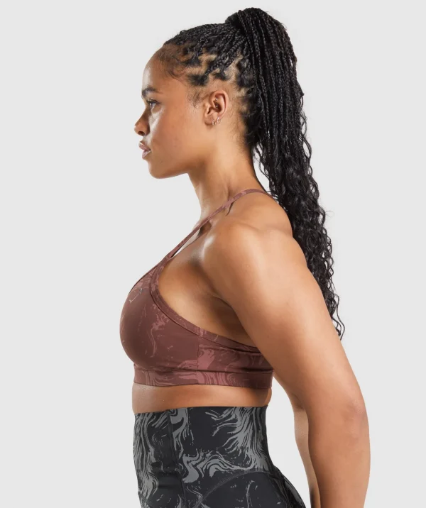 Gymshark Sports Bras*GS Power Sports Bra CherryBrownPrint