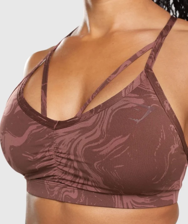 Gymshark Sports Bras*GS Power Sports Bra CherryBrownPrint