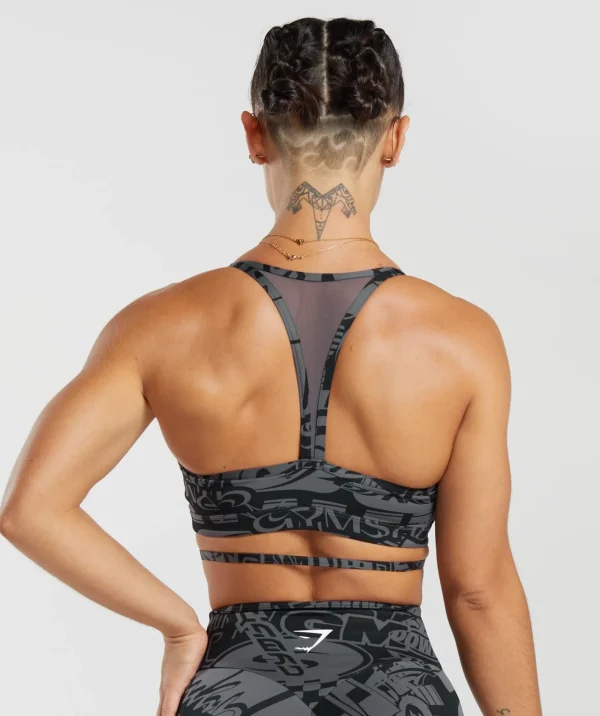 Gymshark Sports Bras*GS Power Strappy Sports Bra DarkGrey