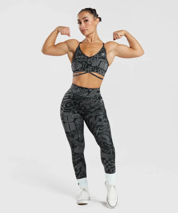 Gymshark Sports Bras*GS Power Strappy Sports Bra DarkGrey