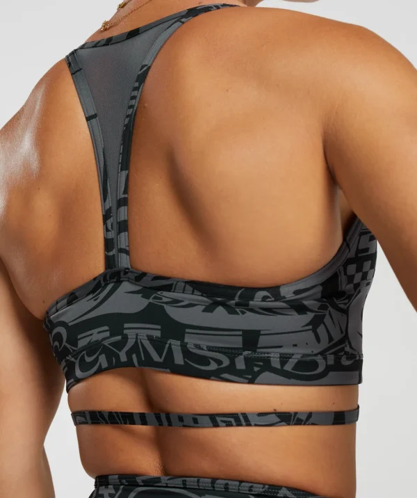 Gymshark Sports Bras*GS Power Strappy Sports Bra DarkGrey