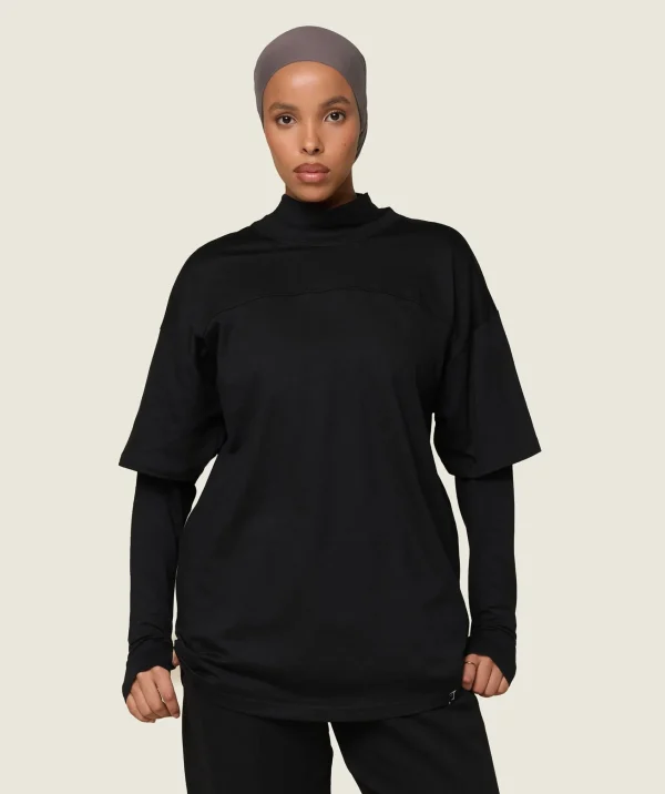 Gymshark Modest Workout Clothes & Hijabs | T-shirts & Tops*GS x Leana Deeb Oversized T-shirt Black