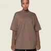 Gymshark Modest Workout Clothes & Hijabs | T-shirts & Tops*GS x Leana Deeb Oversized T-shirt SoulBrown