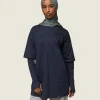 Gymshark Modest Workout Clothes & Hijabs*GS x Leana Deeb Oversized T-shirt MidnightBlue