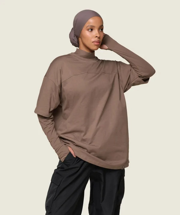 Gymshark Modest Workout Clothes & Hijabs | T-shirts & Tops*GS x Leana Deeb Oversized T-shirt SoulBrown