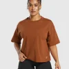 Gymshark T-shirts & Tops*Heavyweight Cotton T-Shirt CopperBrown