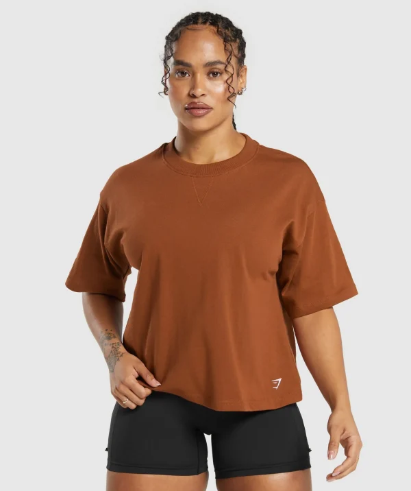 Gymshark T-shirts & Tops*Heavyweight Cotton T-Shirt CopperBrown