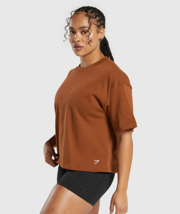 Gymshark T-shirts & Tops*Heavyweight Cotton T-Shirt CopperBrown