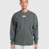 Gymshark Hoodies & Sweatshirts*Heavyweight Rib Crew AsphaltGrey