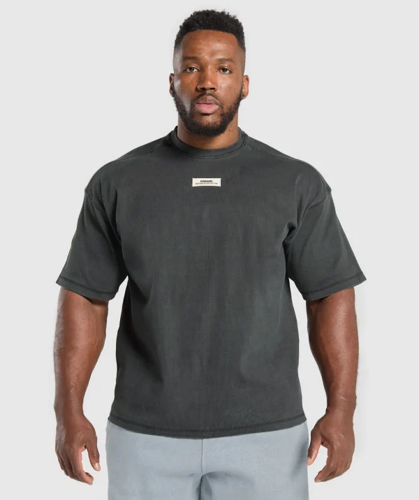 Gymshark T-shirts & Tops*Heavyweight Rib Short Sleeve Crew AsphaltGrey