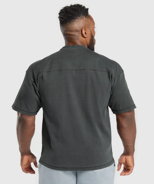 Gymshark T-shirts & Tops*Heavyweight Rib Short Sleeve Crew AsphaltGrey