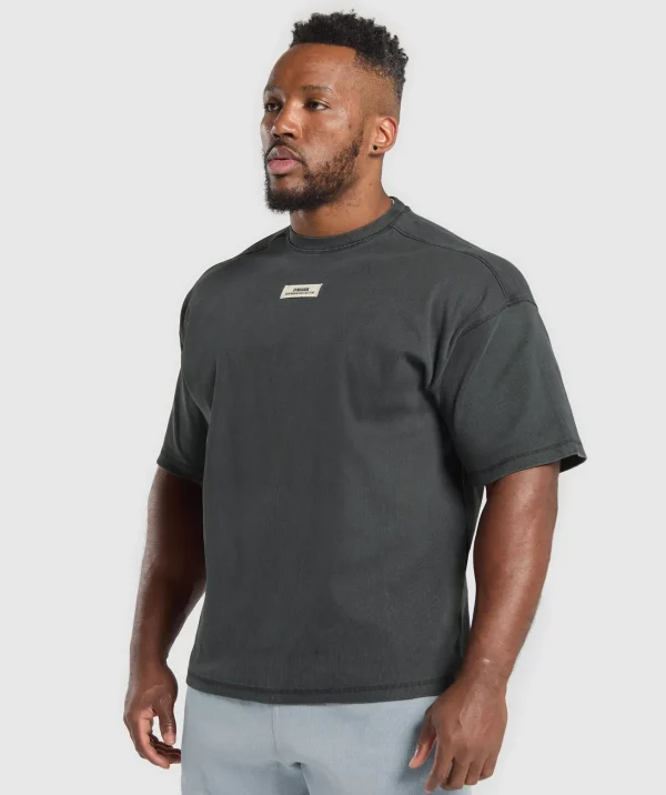 Gymshark T-shirts & Tops*Heavyweight Rib Short Sleeve Crew AsphaltGrey