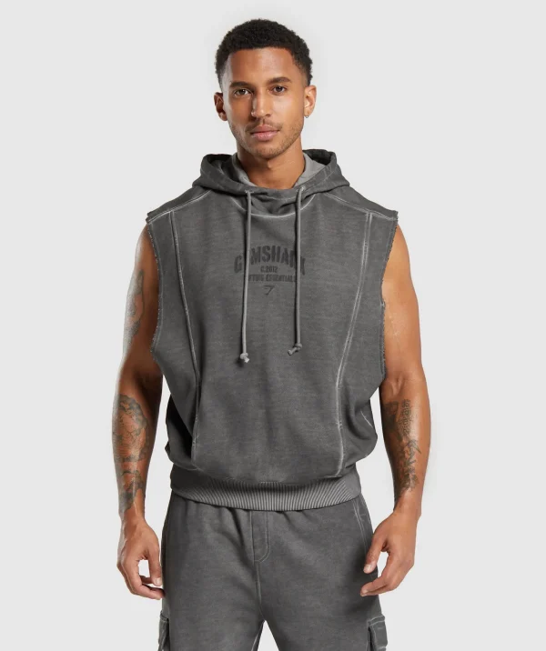 Gymshark Hoodies & Sweatshirts | Sweatsuits*Heavyweight Washed Cut Off Hoodie Black