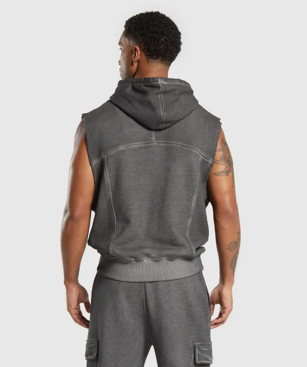 Gymshark Hoodies & Sweatshirts | Sweatsuits*Heavyweight Washed Cut Off Hoodie Black