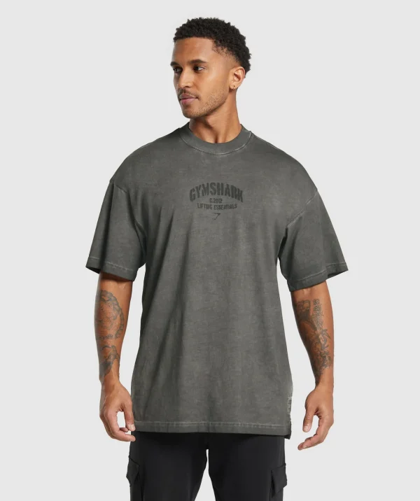 Gymshark T-shirts & Tops*Heavyweight Washed T-Shirt Black