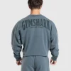 Gymshark Hoodies & Sweatshirts*Heritage Washed Crew TitaniumBlue