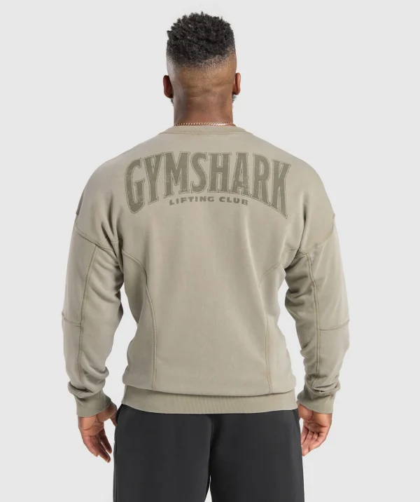 Gymshark Hoodies & Sweatshirts*Heritage Washed Crew UtilityGreen