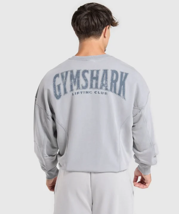 Gymshark Hoodies & Sweatshirts*Heritage Washed Crew DenimGrey