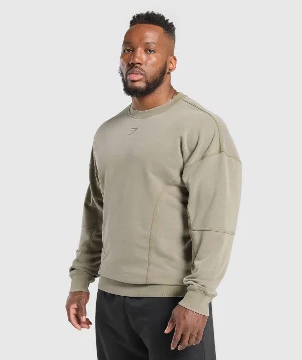 Gymshark Hoodies & Sweatshirts*Heritage Washed Crew UtilityGreen