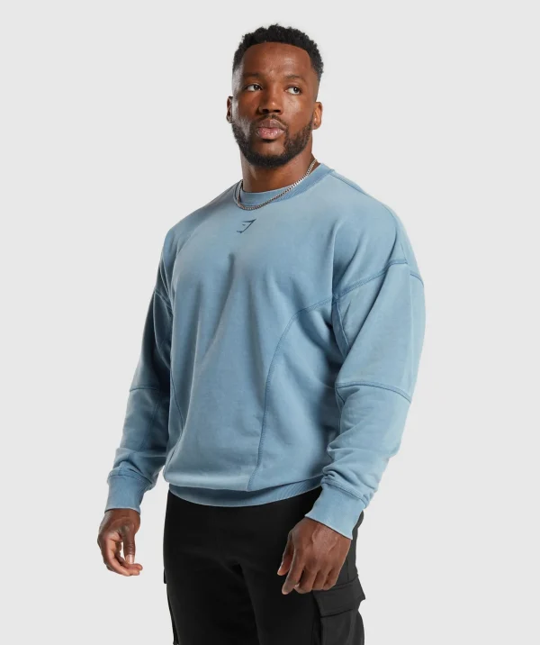 Gymshark Sweatsuits*Heritage Washed Crew FadedBlue