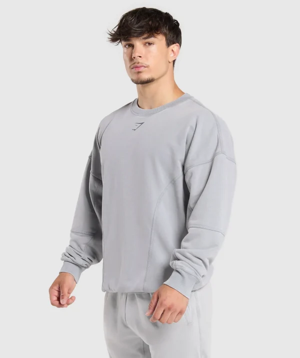 Gymshark Hoodies & Sweatshirts*Heritage Washed Crew DenimGrey