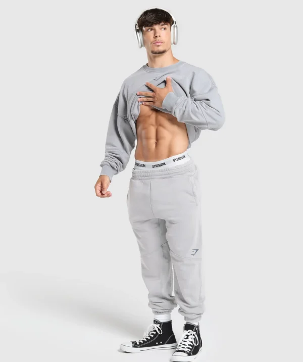 Gymshark Hoodies & Sweatshirts*Heritage Washed Crew DenimGrey