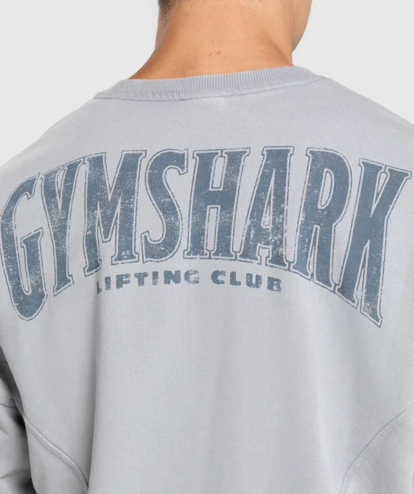 Gymshark Hoodies & Sweatshirts*Heritage Washed Crew DenimGrey